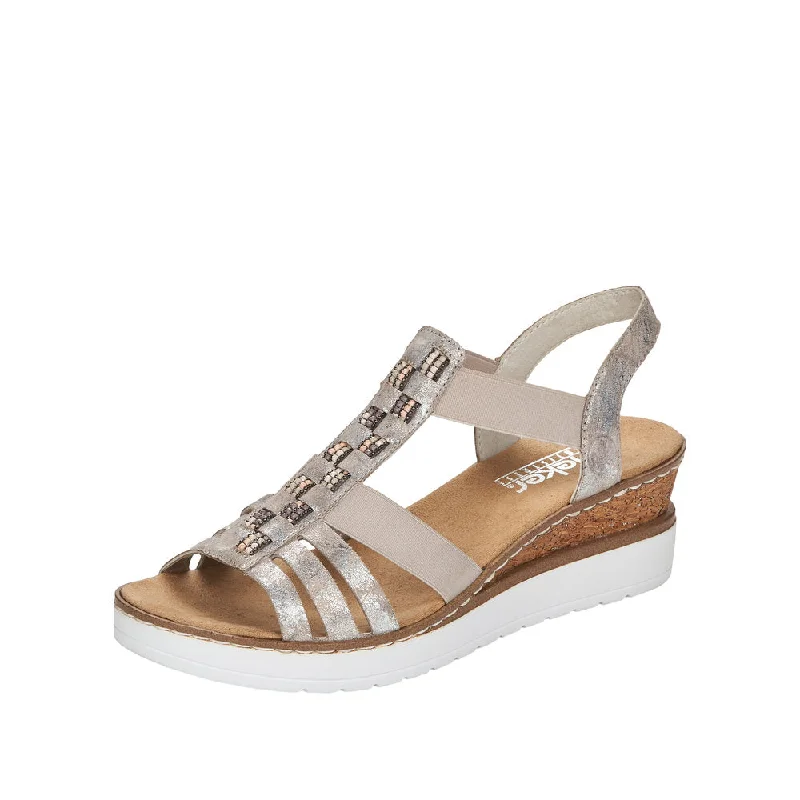 Feminine and dainty women's shoe designsV3822-90 Metallic Wedge