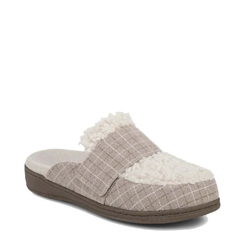 Chic and stylish women's shoes for graduation ceremoniesVionic Women's Gemma II Mule Slipper in Cream Plaid Chic and stylish women's shoes for graduation ceremoniesVionic Women's Gemma II Mule Slipper in Cream Plaid