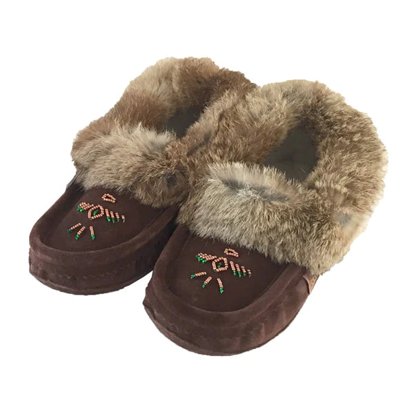 Comfy casual women's shoes for everyday wearWomen's Rabbit Fur Thunderbird Beaded Moccasins Chocolate Comfy casual women's shoes for everyday wearWomen's Rabbit Fur Thunderbird Beaded Moccasins Chocolate