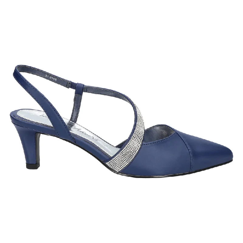 Classy and elegant women's shoes for formal eventsEmerald Rhinestone Pointed Toe Slingback Pumps
