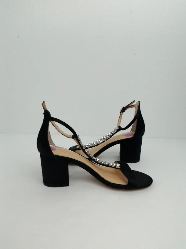Stylish and comfortable women's shoes for long days at workJewel Badgley Mischka Lindsey Block-Heel Evenig Black Sandals Size 5 M