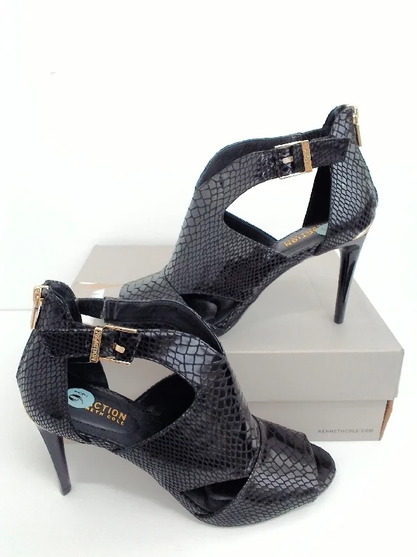 Stunning and eye-catching women's footwearKenneth Cole Reaction kick 85 Peep Women's black Dress Sandal  size 9.5 M