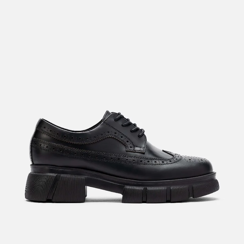 Comfy and stylish women's shoes for everyday casual wearMs. Alexander Black Leather Lug Wingtip Derby