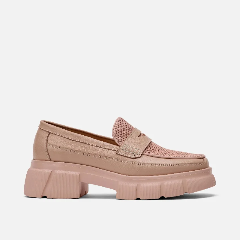 Elegant and sophisticated women's shoes for any formal eventMs. Calum Blush Leather Penny Loafers