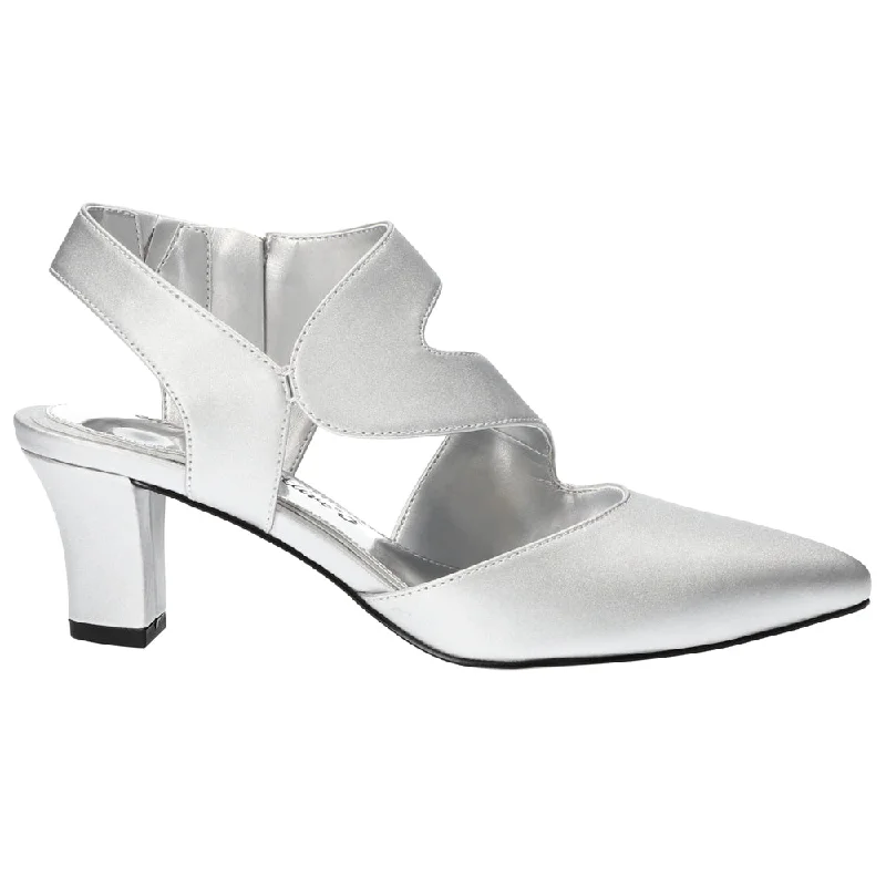 Warm and cozy women's shoes for winterVenue Metallic Zippered Block Heel Asymmetrical Pumps